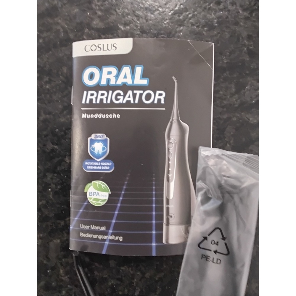 Coslus Oral Irrigator Water Dental Flosser Cordless Portable Black 4 Modes‎